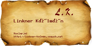 Linkner Kálmán névjegykártya